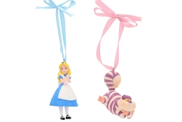 Ensemble de décorations à suspendre Alice et le Chat du Cheshire