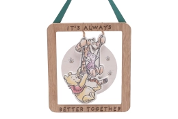 Nouvelle pancarte en bois Disney Winnie l'Ourson et Tigrou – « C'est toujours mieux ensemble »