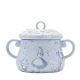 Alice in Wonderland theedoos lichtblauw keramiek