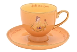 Disney Belle pastel theekop en schotel goud