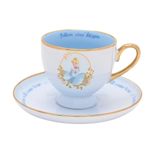 Disney Cinderella pastel theekop en schotel blauw