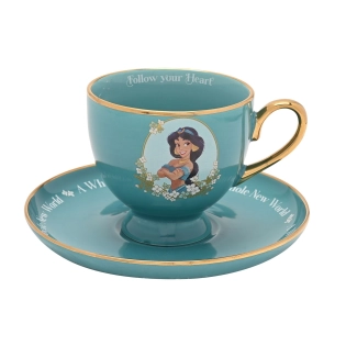 Disney Jasmine pastel theekop en schotel turquoise
