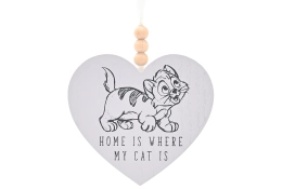 Disney Cats & Dogs Heart Plaque Home Is Where My Cat Is
