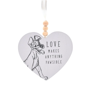 Disney Cats & Dogs Heart Plaque Love makes anything Pawsible