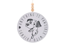 Disney Cats & Dogs Round Plaque Anything Is Pawsible With Friends
