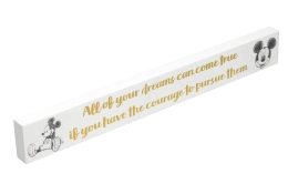 Mickey Mouse mantelplaat wit zwart quote