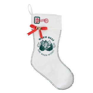 Winnie the Pooh kerstsok Warm Hugs wit met rode strik