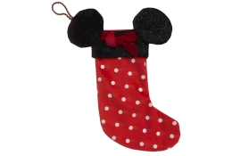 Minnie Mouse rode kerstkous met zwarte glitteroren  