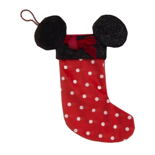 Minnie Mouse rode kerstkous met zwarte glitteroren  