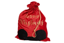 Mickey Mouse kerstcadeauzak rood fluweel