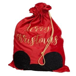 Mickey Mouse kerstcadeauzak rood fluweel