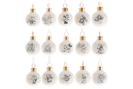 Ensemble de 15 boules de Noël en céramique Disney – Collection Deluxe