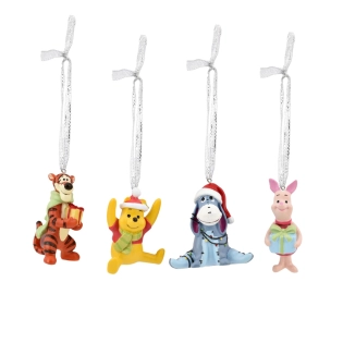 4er-Set 3D-Weihnachtsornamente – Winnie Puuh & Freunde