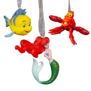 Disney Little Mermaid set 3 kerstdecoraties resin
