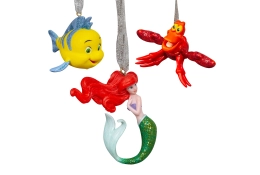 Disney Little Mermaid set 3 kerstdecoraties resin