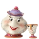 Mrs Potts en Chip Disney Traditions beeldje detail