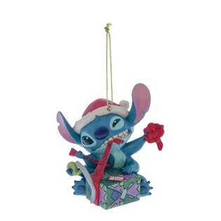Stitch Unwrapping Gift kersthanger - Disney Traditions