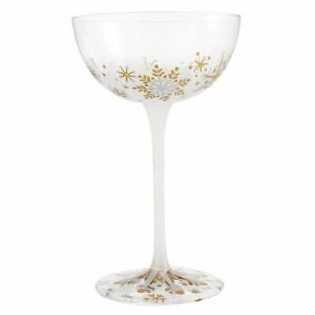 Coupe glas eerste sneeuwvlokken