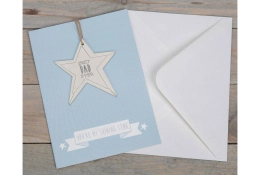 Kaart met houten hanger - "BEST DAD EVER"