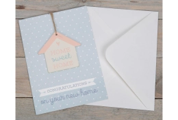 Carte avec support en bois - "DOUX FOYER"