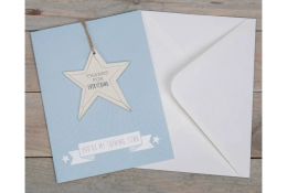 Carte avec cintre en bois - « MERCI POUR TOUT »