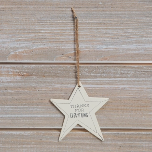 Kaart met houten hanger - THANKS FOR EVERYTHING