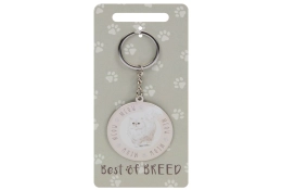 Porte-clés chat persan blanc