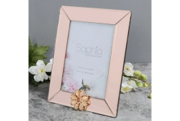 Cadre photo en verre miroir champagne