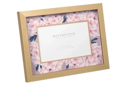 Fotolijst 10 x 15 cm, goudkleurig met roze bloemen