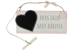 Roze wachtend op baby bord