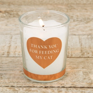 Kerze „thank you for feeding my cat“