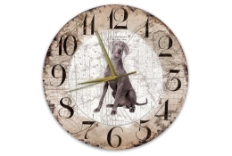 Horloge avec un Braque de Weimar