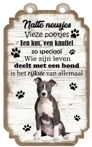 Spreukenbordje American Staffordshire Terrier