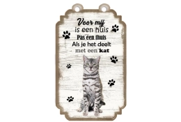 Spreukenbordje cypers grijze kat