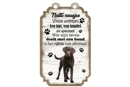 Spreukenbordje Labrador bruin