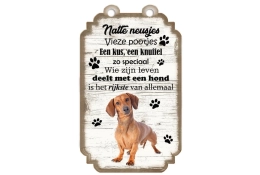 Spreukenbordje Teckel kortharig