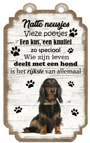 Spruchtafel Dackel langhaar