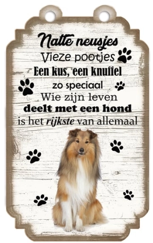 Spreukenbordje Shetland Sheepdog