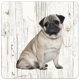 Holz-Untersetzer Mops