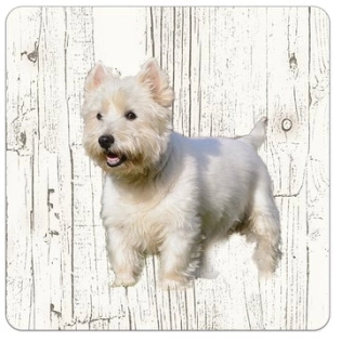 Dessous de verre en bois West Highland White Terrier