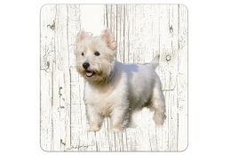 Houten onderzetters West Highland White Terrier