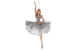 Ornament ballerina zilver