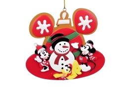 Sneeuwman met Mickey en Minnie ornament