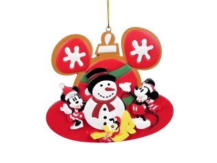 Disney Ornament sneeuwman mit Mickey und Minnie