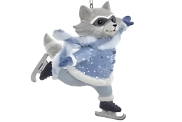 Ornament wasbeer op schaatsen