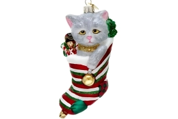 Ornement de chat gris