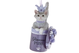 kat op doos ornament