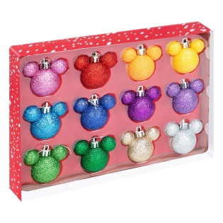 Disney Glitter Rainbow Mickey & Minnie WeihnachtsOrnamente
