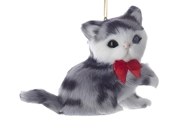 Chat gris ornemental