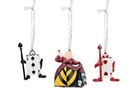 Ensemble de 3 décorations de Noël Alice au pays des merveilles